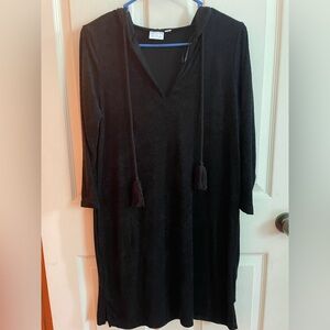 Black Hooded cover up with tassels.
